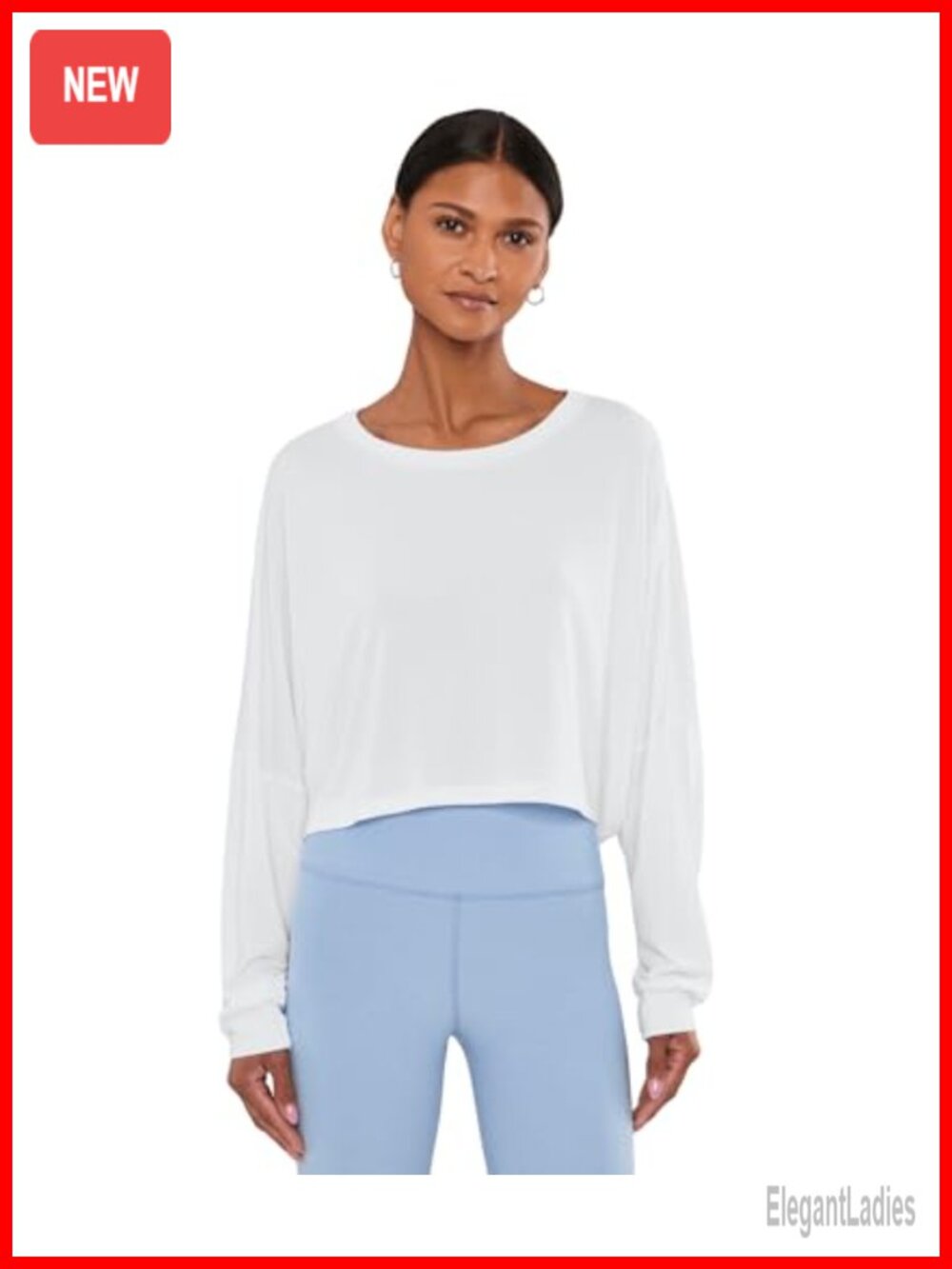 Beyond Yoga Studio Luxe Cropped Long Sleeve Scoop Neck Tee
